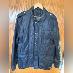 Banana Republic Men’s Large Tall Gray Waxed Car Coat Jacket